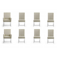 Manhattan Comfort 6-DC2930-OM Element Champagne Dining Chairs (Set of 8)